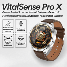 Lade das Bild in den Galerie-Viewer, VitalSense Pro X - Gesundheits-Smartwatch mit Lederarmband (2026)