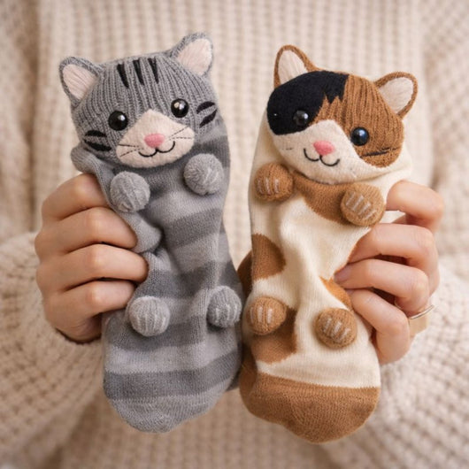 HUGGY Kuschelsocken – mit Katzen & Hunden – Einheitsgröße – Unisex