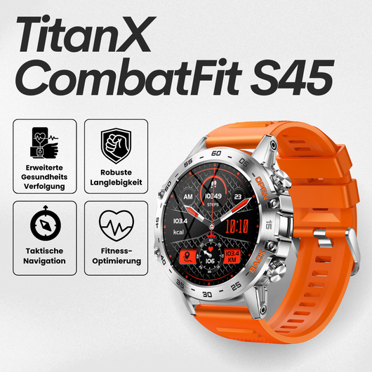 TitanX CombatFit S45 - unzerstörbare zertifizierte Gesundheitsuhr (2026)