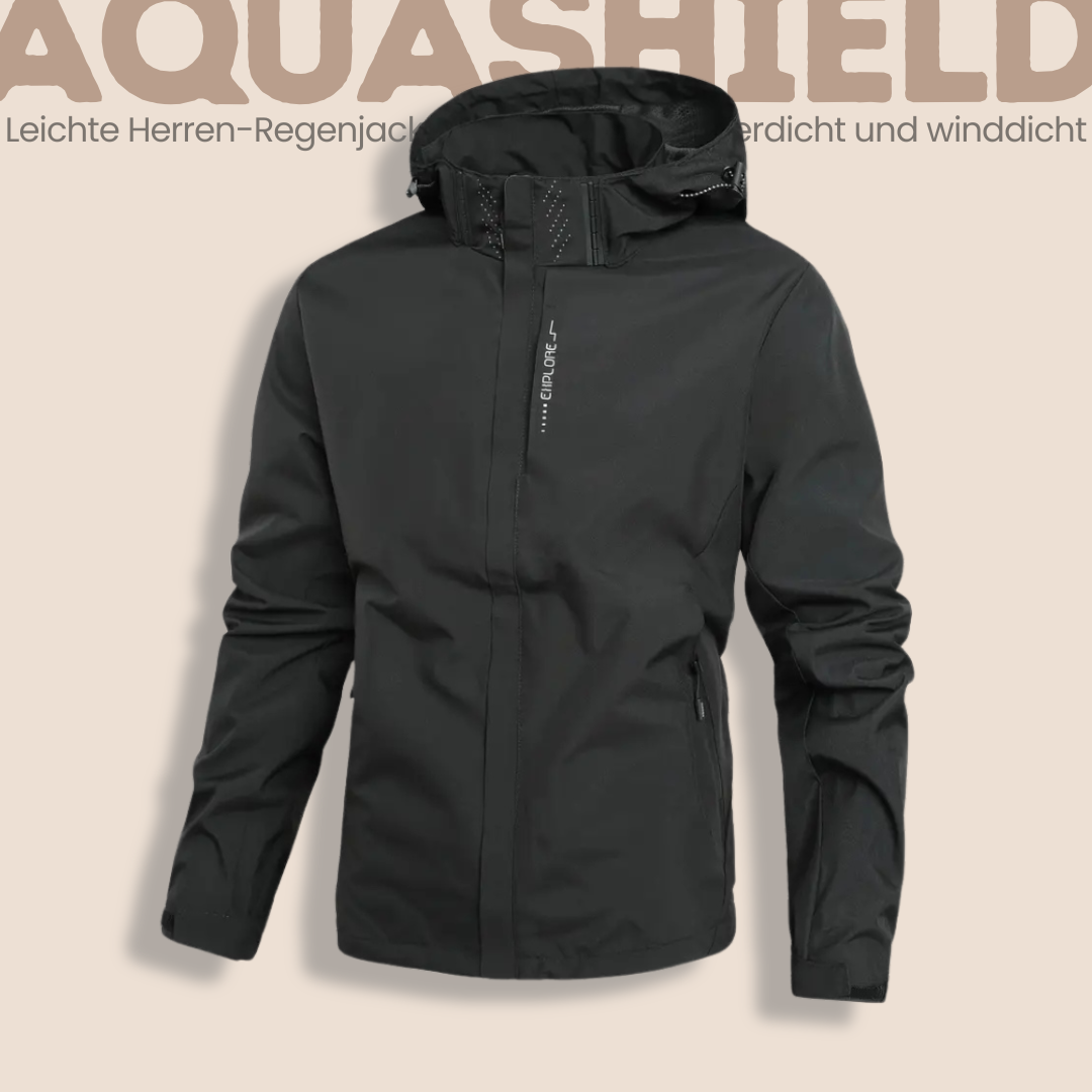 AquaShield - Leichte Herren-Regenjacke mit Kapuze, wasserdicht und winddicht