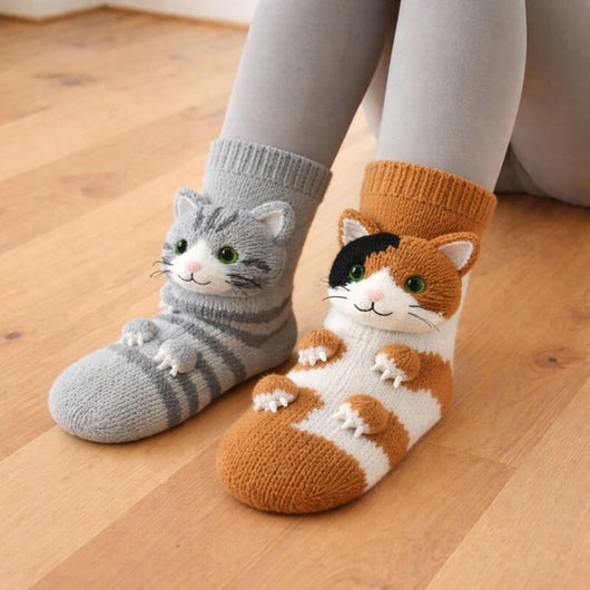 HUGGY Kuschelsocken – mit Katzen & Hunden – Einheitsgröße – Unisex