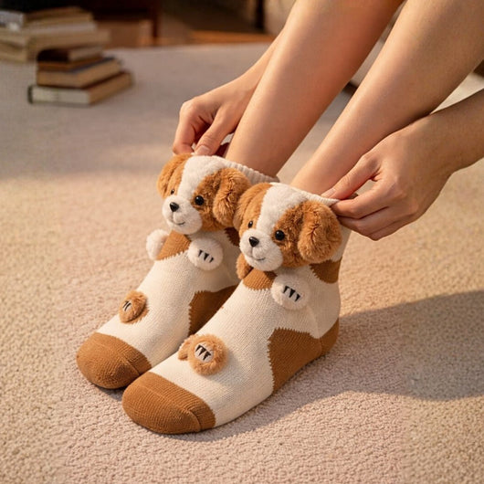 HUGGY Kuschelsocken – mit Katzen & Hunden – Einheitsgröße – Unisex
