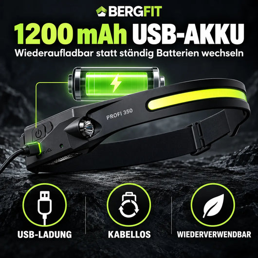 PROFI 350 – 2-in-1-LED-Stirnlampe