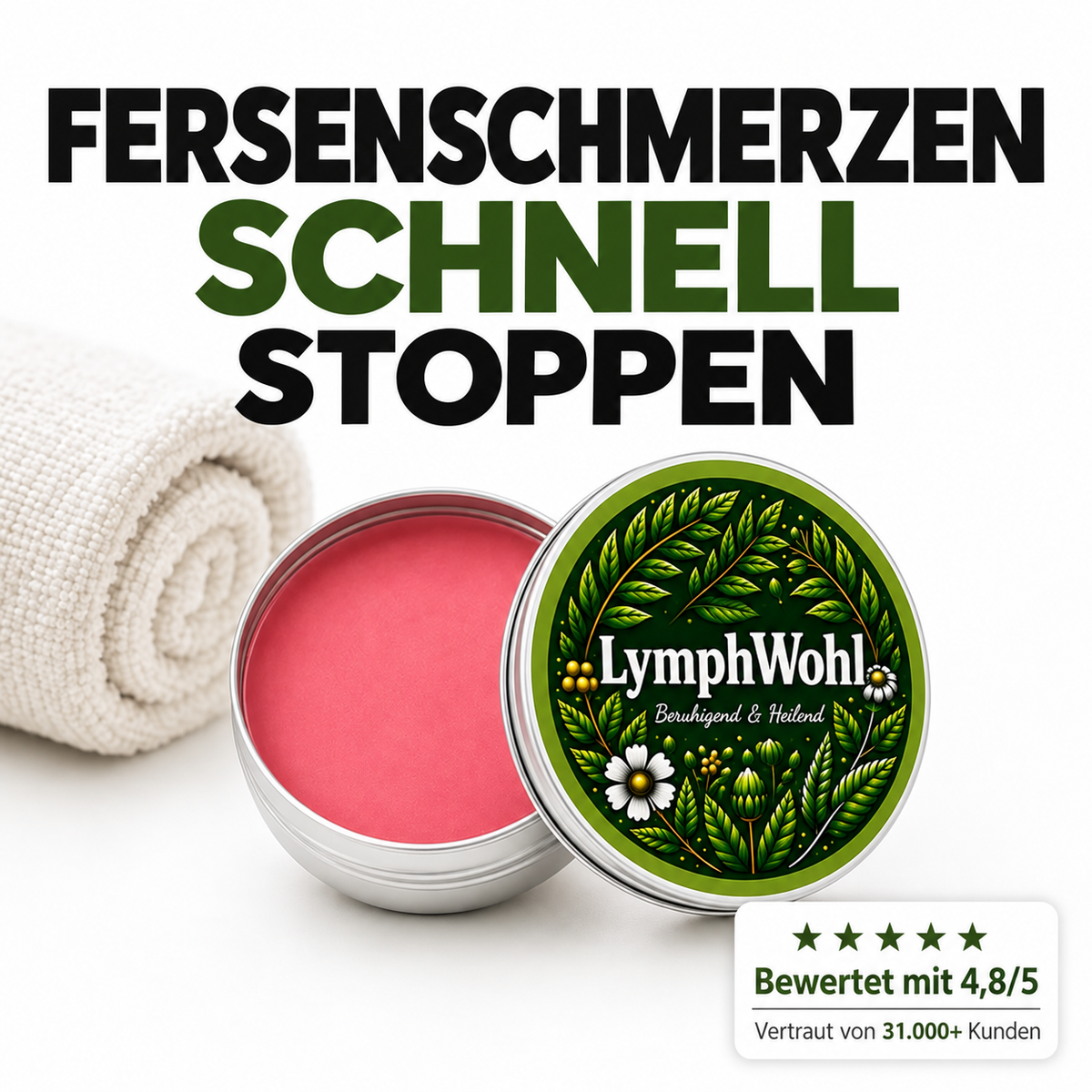 LymphWohl – Intensiv-Balsam für müde, beanspruchte Fersen und Füße