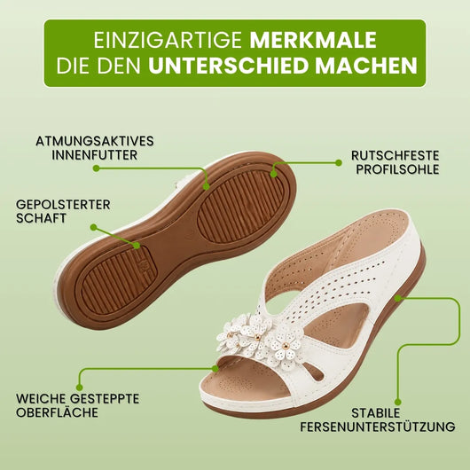 FloraStep Komfort-Sandale mit Fußgewölbe-Stütze | Rutschfest & Federleicht