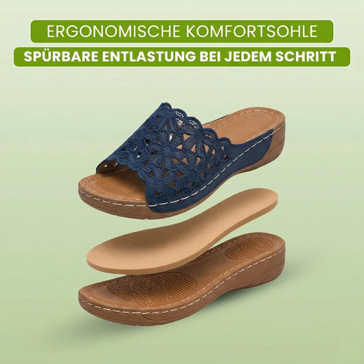 FloraVita - Schmerzlindernde Vintage-Sandale aus Leder | Rutschfest & Federleicht