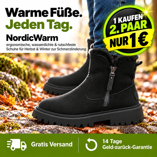 NordicWarm - ergonomische, wasserdichte & rutschfeste Schuhe für Herbst & Winter zur Schmerzlinderung | 1-€ Aktion