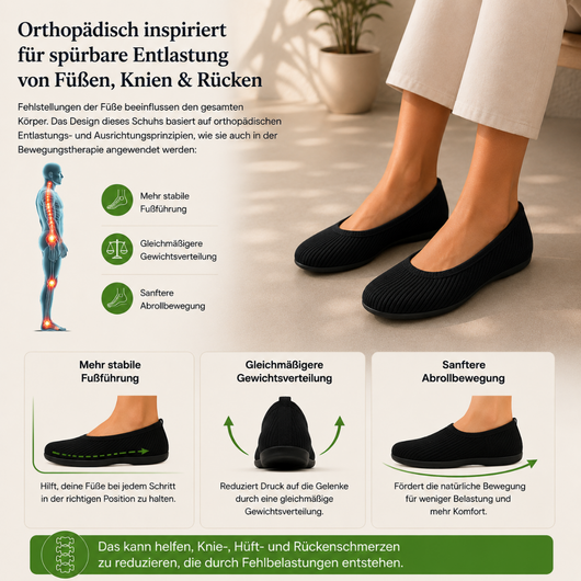 Orthorinas – Schmerzlindernde Komfort-Ballerinas – Unisex | Ergonomisches Design