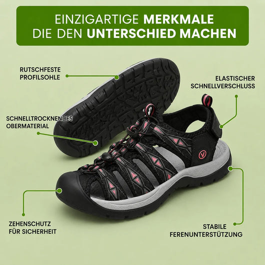 Orthotrekking - Schmerzlindernde Komfort-Sandalen zum Gehen & Wandern | Rutschfest & Federleicht