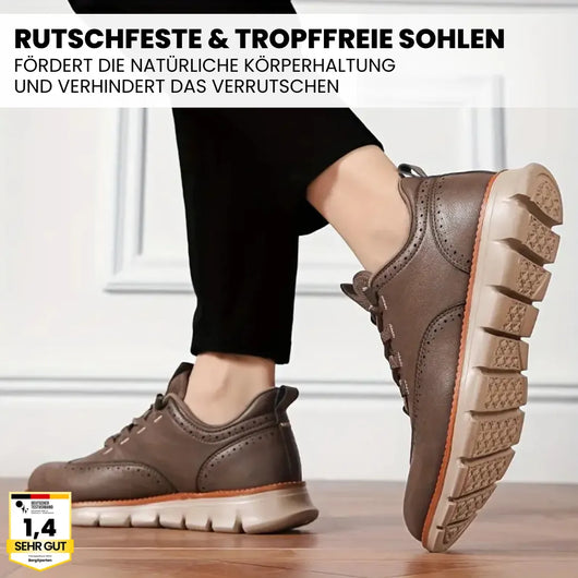 Portland - Ergonomischer & rutschfester Lederschuh zur Schmerzlinderung