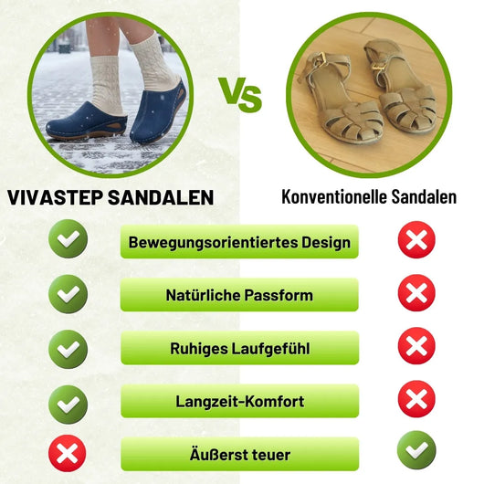 Vivastep - Anatomisch stützende Komfortsandalen | Ergonomisches Design