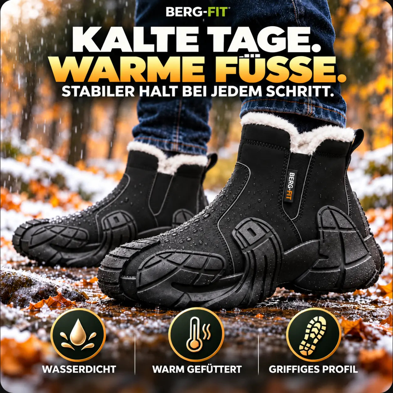 ThermoBoots – wasserdichte, warm gefütterte Winterstiefel | Leicht, rutschfest & Schmerzlindernd