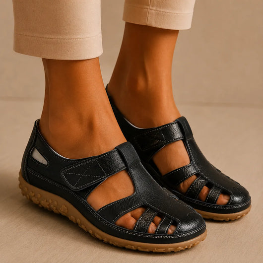 BellaVita Komfort-Sandale aus Leder — Premium-Soft · Rutschfest · Federleicht