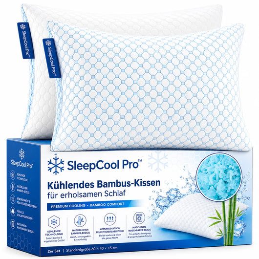SleepCool Pro - Kühlendes & ergonomisches Bambus-Kissen für erholsamen Schlaf
